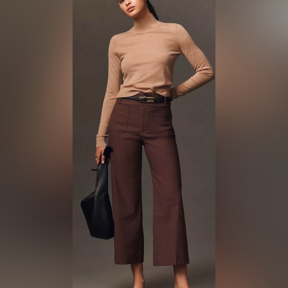 Anthropologie The Colette Cropped Wide-Leg Pants by Maeve